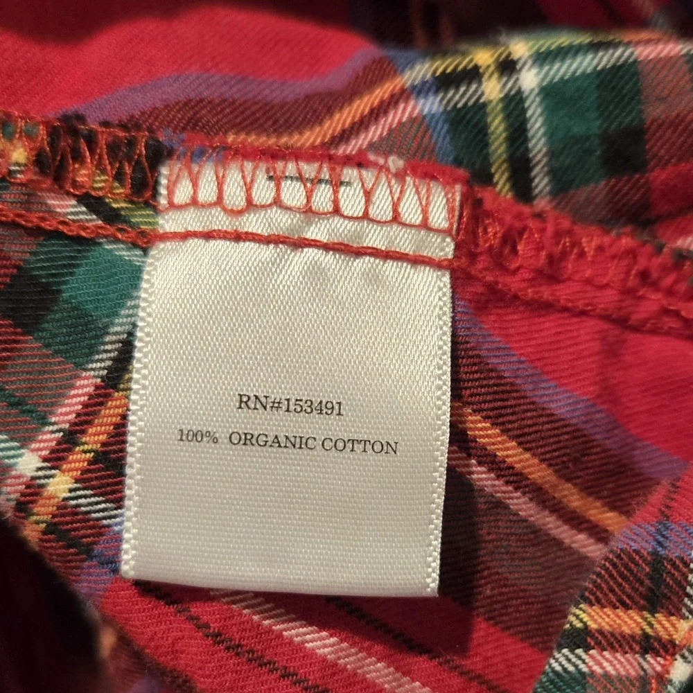 HOPE &‎ HENRY Red Plaid Girls Dress Size 8 Button Front Long Sleeve